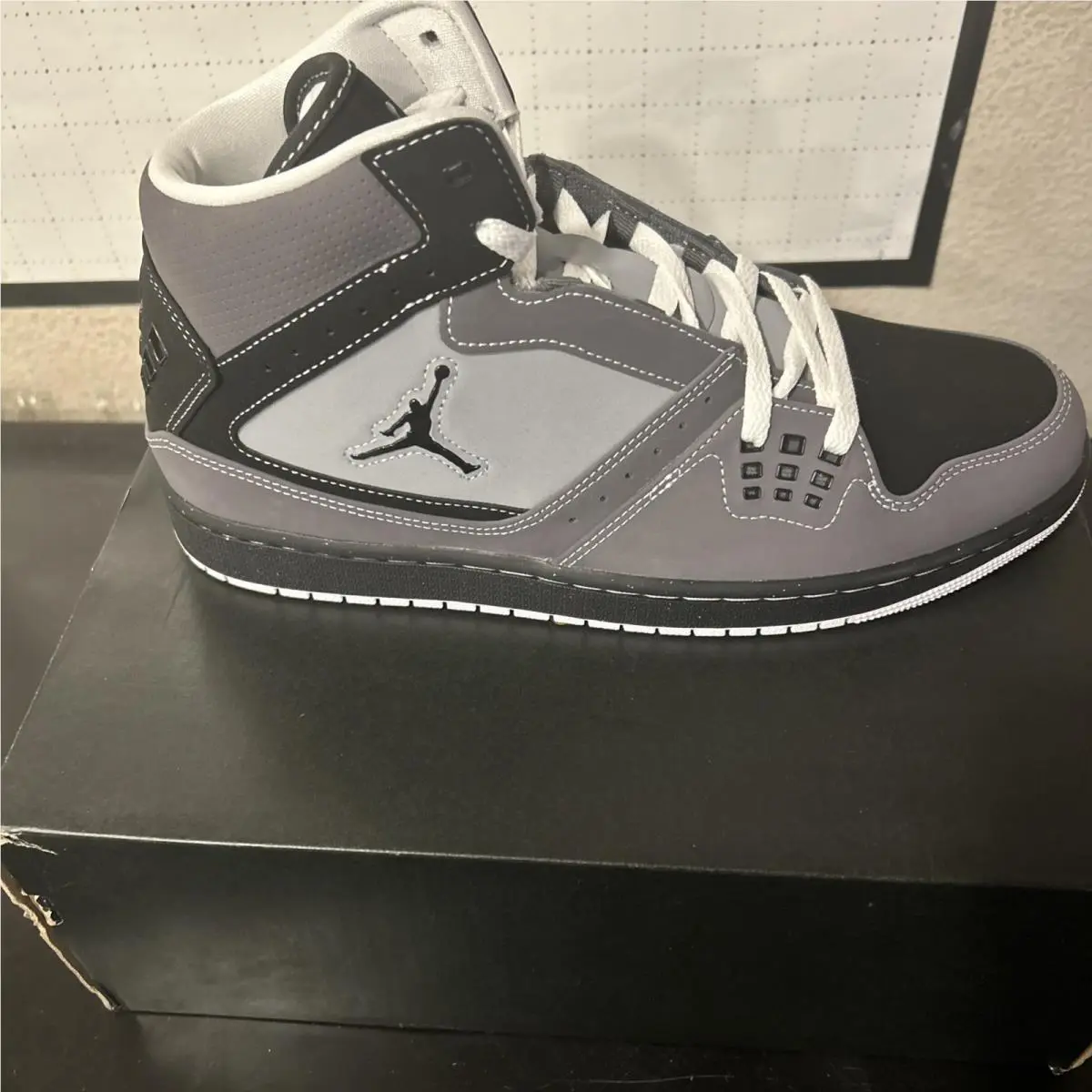 Size 12 Nike- Air Jordan 1 Flight Graphite/black-stealth