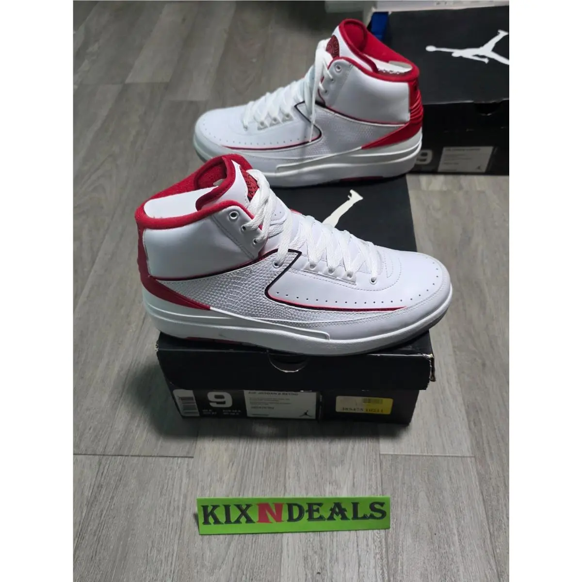 Nike shoes - Air Jordan 2 - Air - 385475-102 - White, Manufacturer: White/Black-Vrsty Red-Cmnt Gry (UPC: 0883153311199) 2