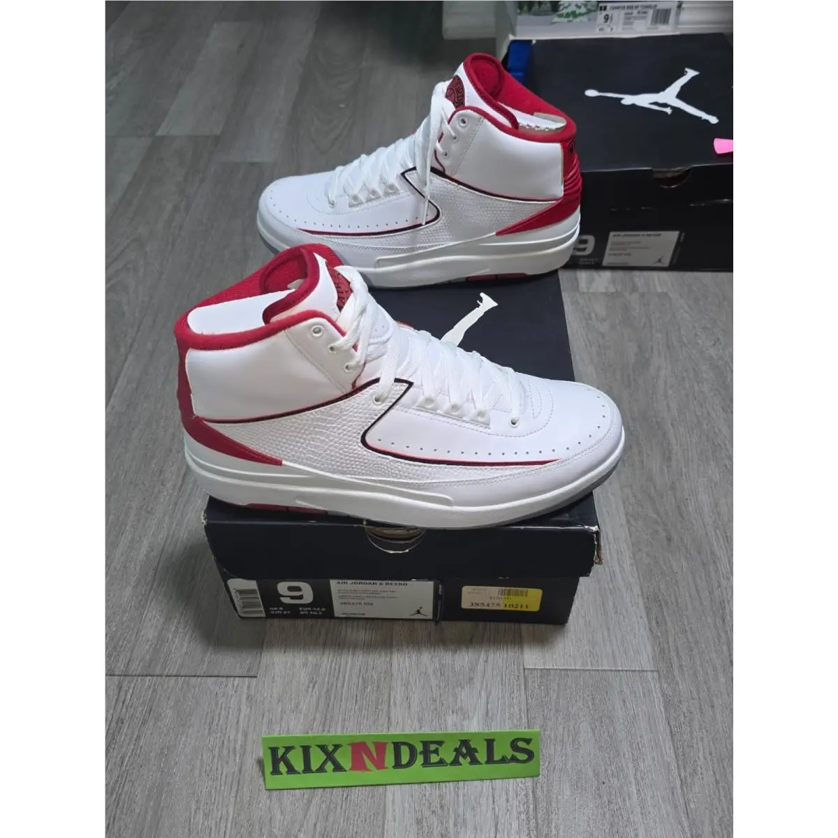 Nike shoes - Air Jordan 2 - Air - 385475-102 - White, Manufacturer: White/Black-Vrsty Red-Cmnt Gry (UPC: 0883153311199) 3
