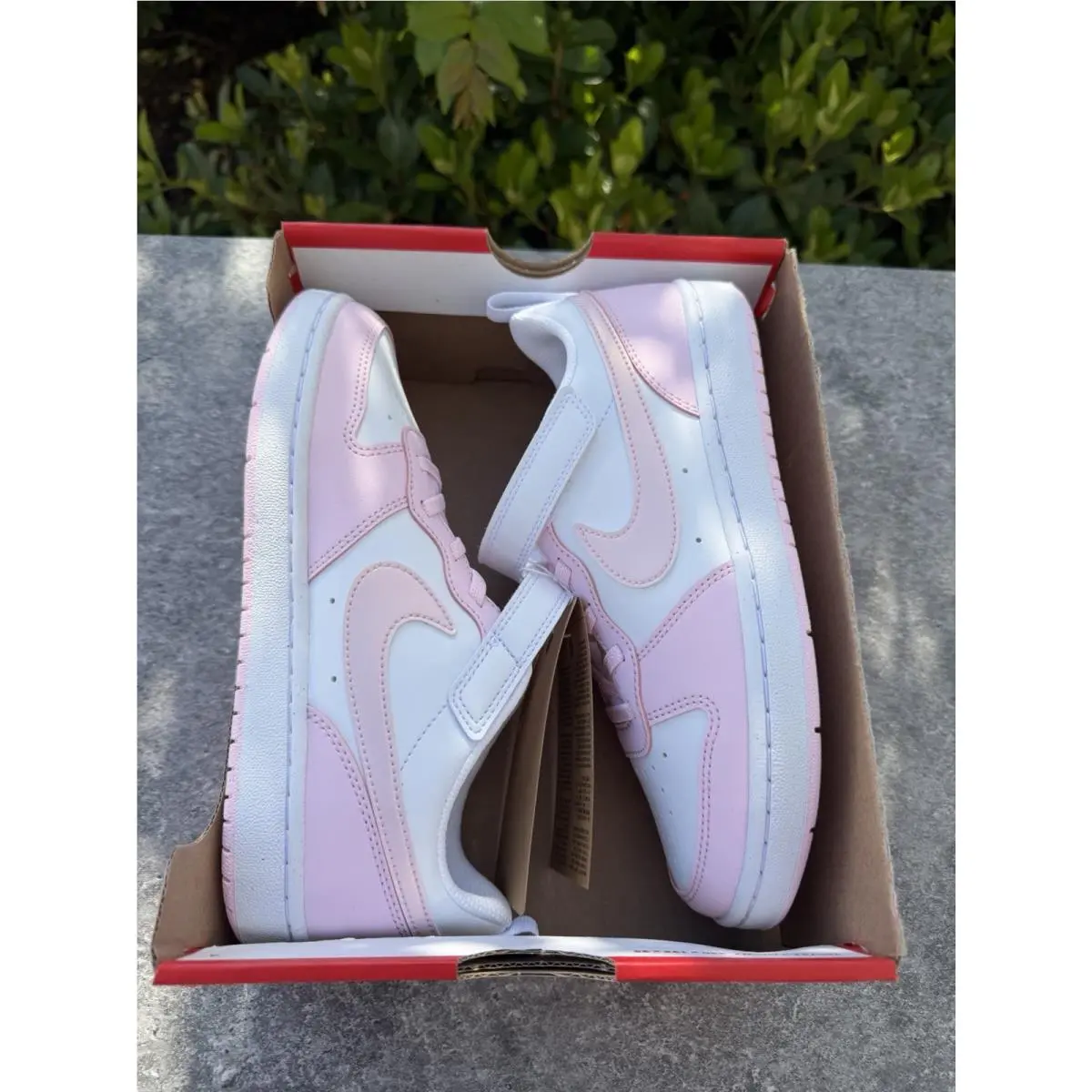 Nike Court Borough Low Recraft White/pink Foam Kids Sneakers Size 3Y Half Box
