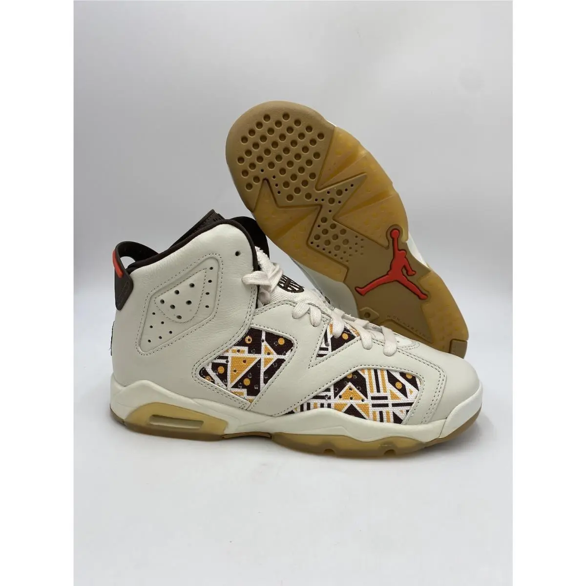 Nike Air Jordan 6 Retro Q54 GS Sail/brown-orange CZ6506 100 SZ 7Y B-grade