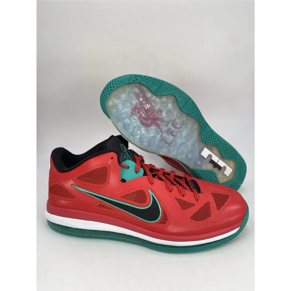 Nike Lebron IX Low Action Red Black Green DH1485 600 Men`s Size 12