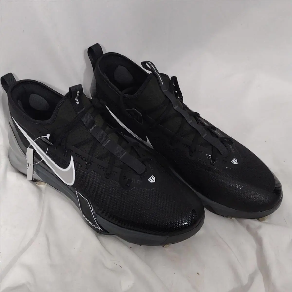 Nwob Nike Black Silver Anthracite White Force Zoom Trout 9 Elite Cleats Size 16