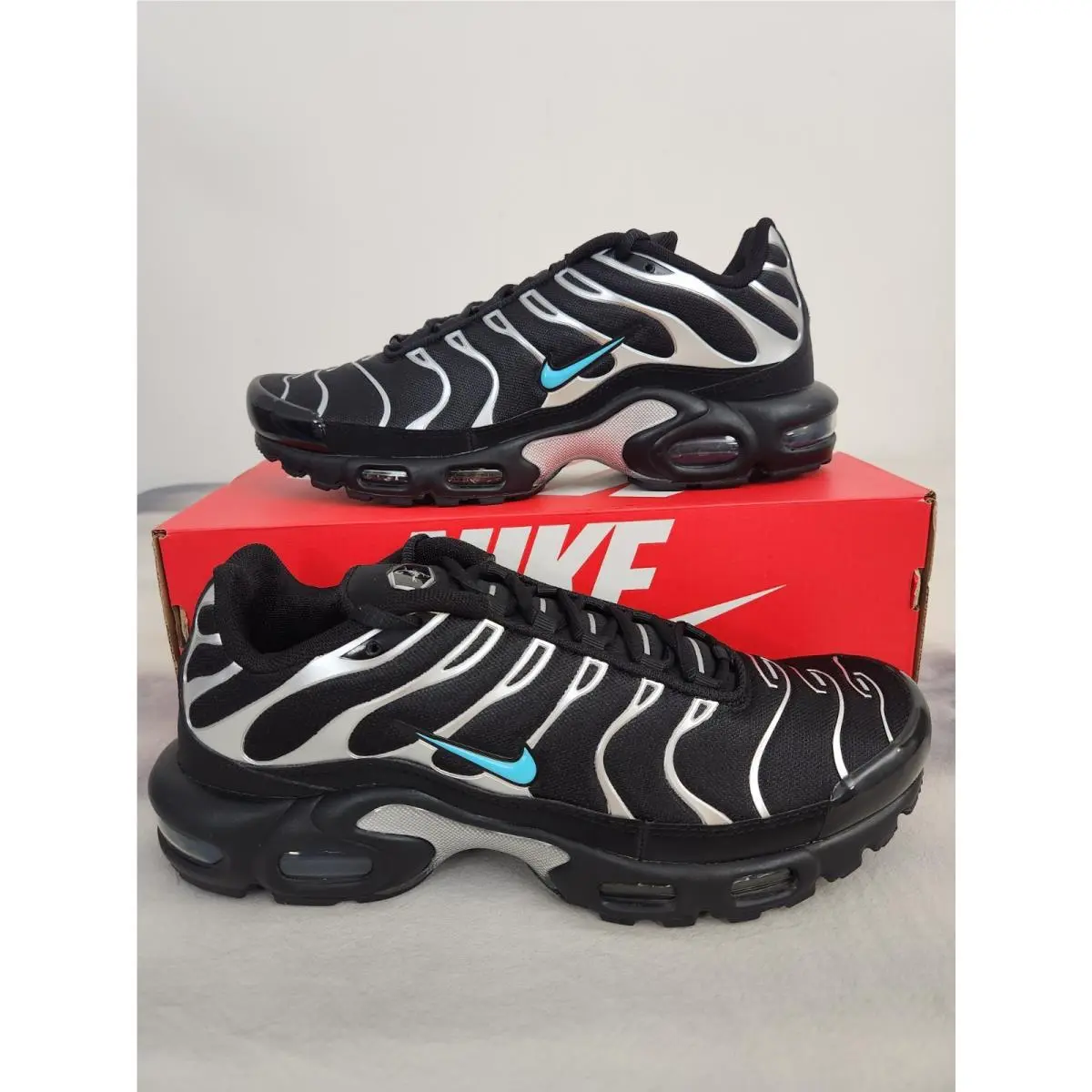 Nike Air Max Plus OG Prm 1 IM9624 001 Black/gamma Blue Chrome Men`s Size 10