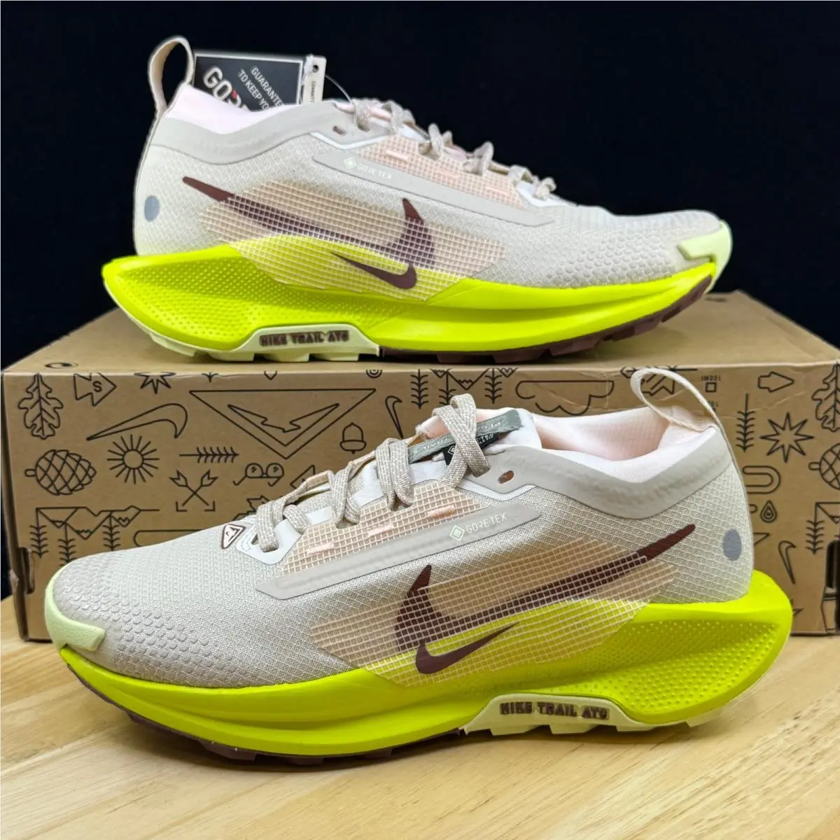 Nike Pegasus Trail 5 Gore-tex Sanddrift Cyber FQ0912-101 Women’s Size 8.5