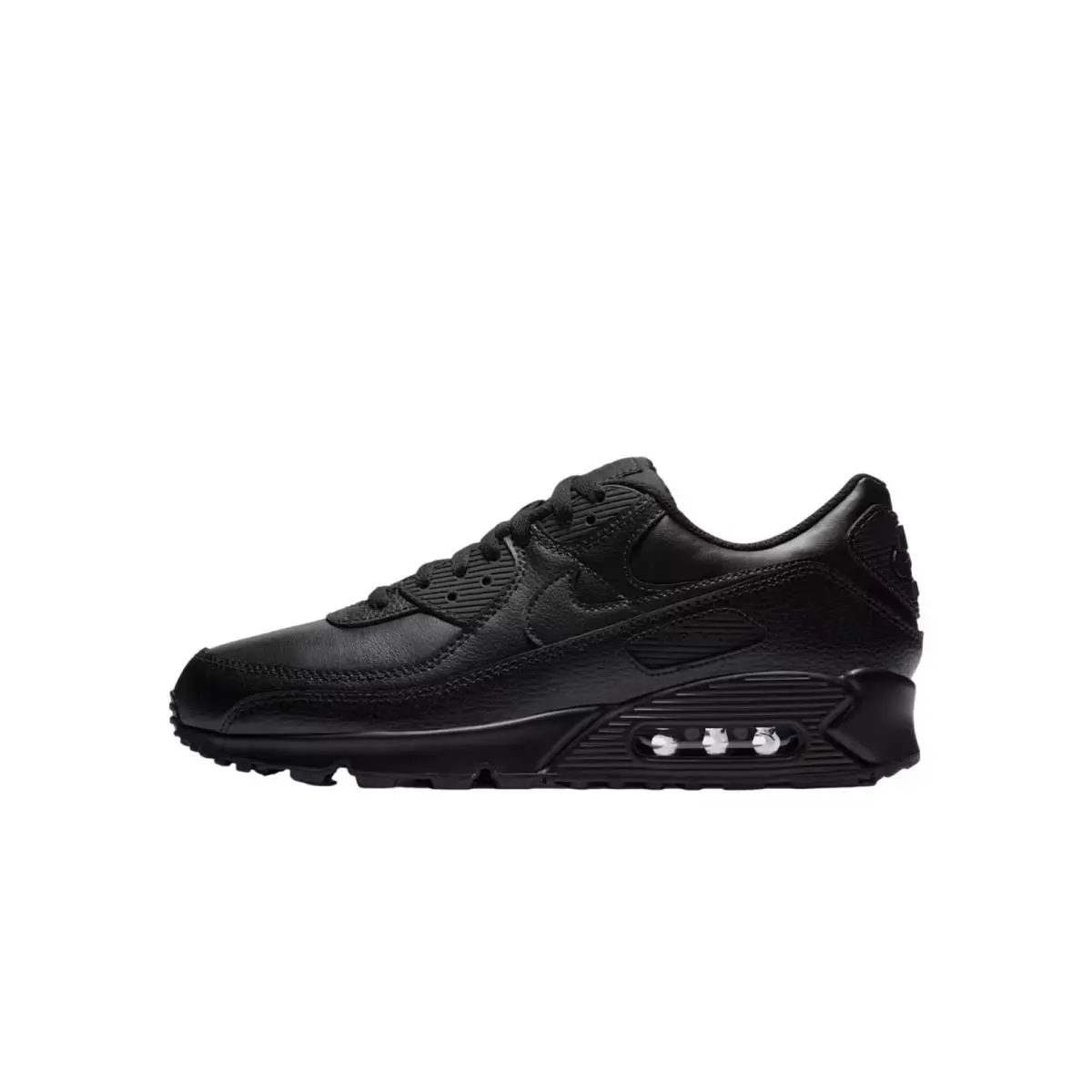 Nike Air Max 90 Leather Black / Black - Black CZ5594-001 Men`s Size 7.5 Medium