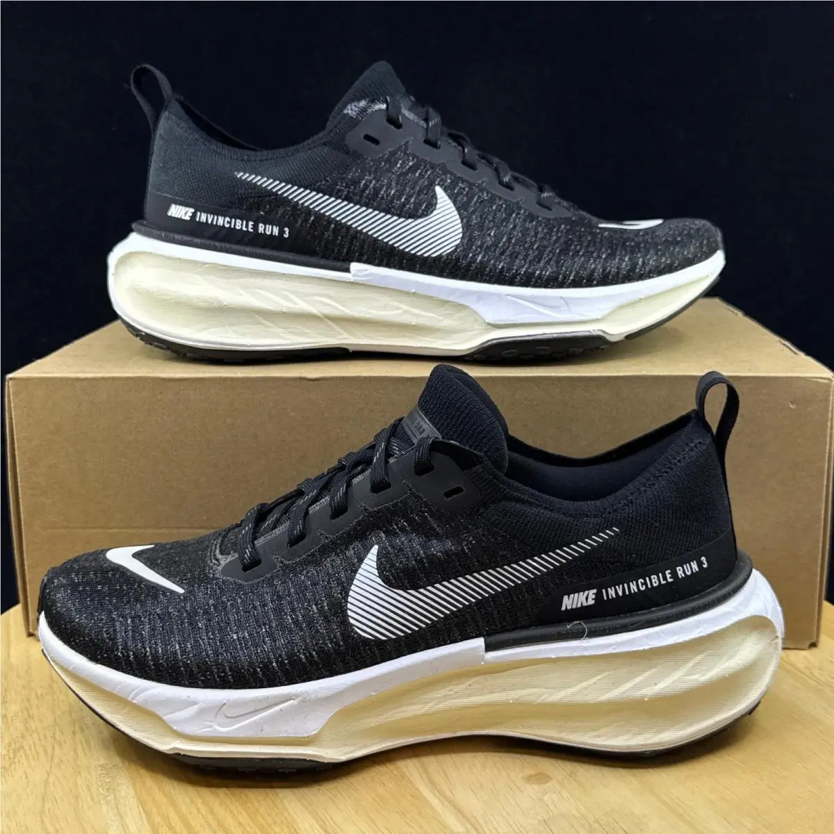 Nike Zoomx Invincible 3 Running Shoes Womens Size 8.5 Black White DR2660-001