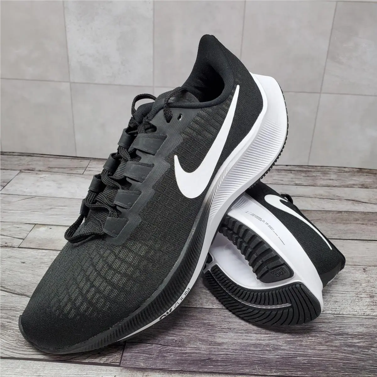Nike Air Zoom Pegasus 37 Black Running Shoes Mens Size 7 BQ9646-002