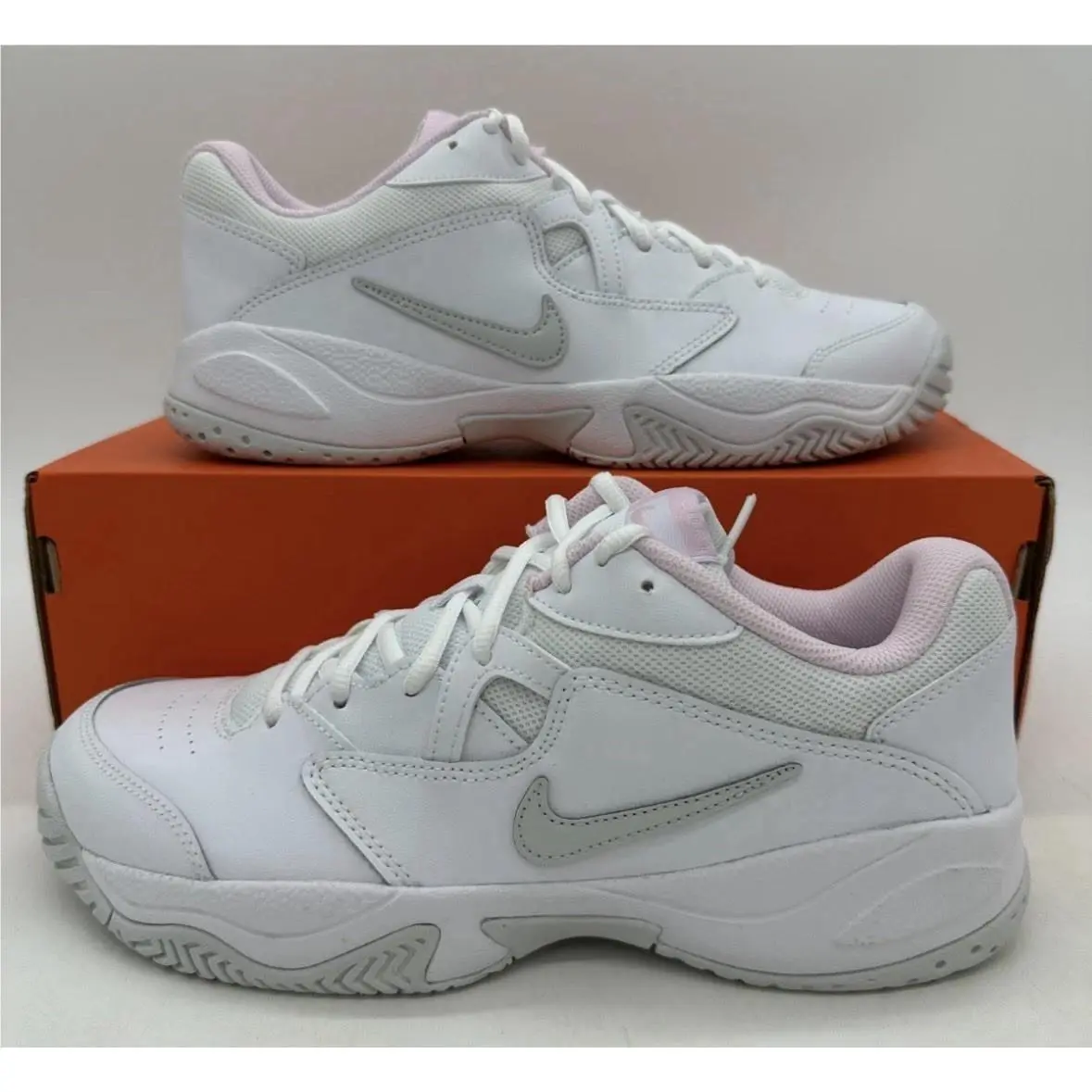 Women`s Nike Court Lite 2 Tennis Shoes White-pink Athletic AR8838 104 Size 7.5