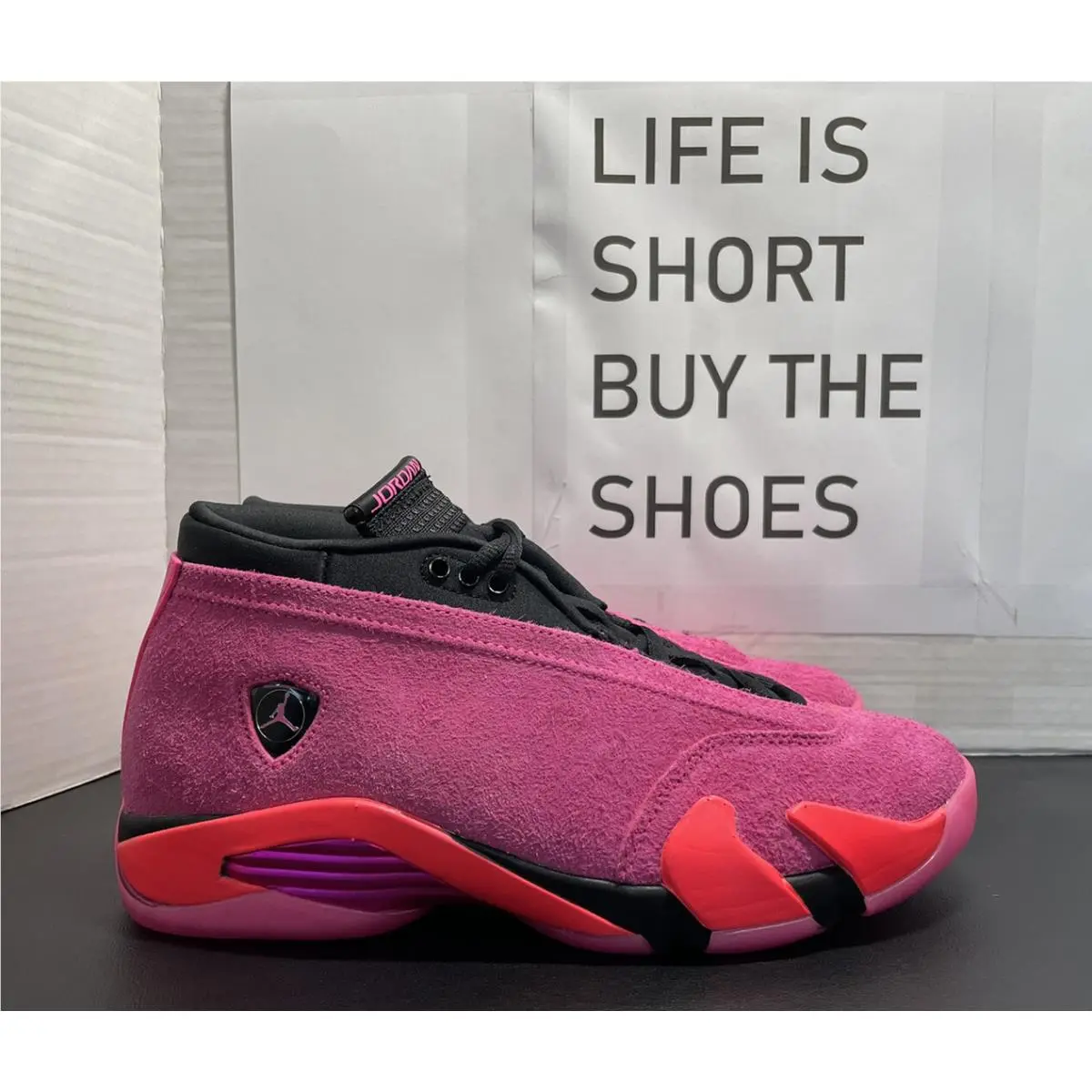 Nike Air Jordan 14 Retro Low Shocking Pink Black DH4121-600 Women`s Size 9