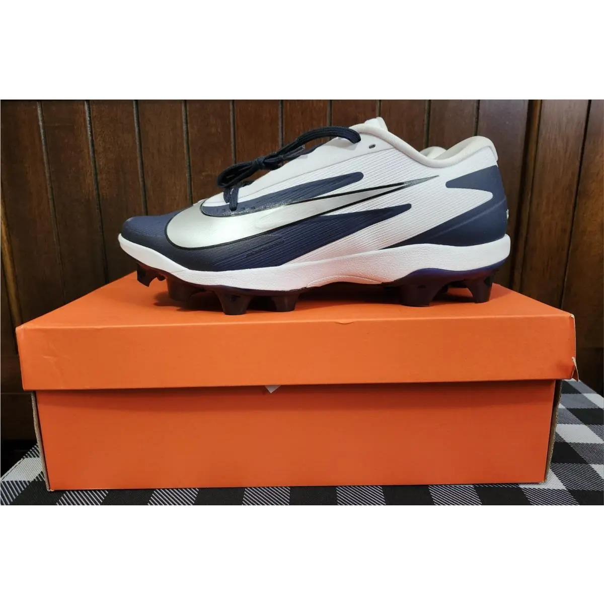 Nike shoes - NIKE DIAMOND CLEATS - DIAMOND CLEATS - WHITE, NAVY BLUE (UPC: 00198728393525) 10