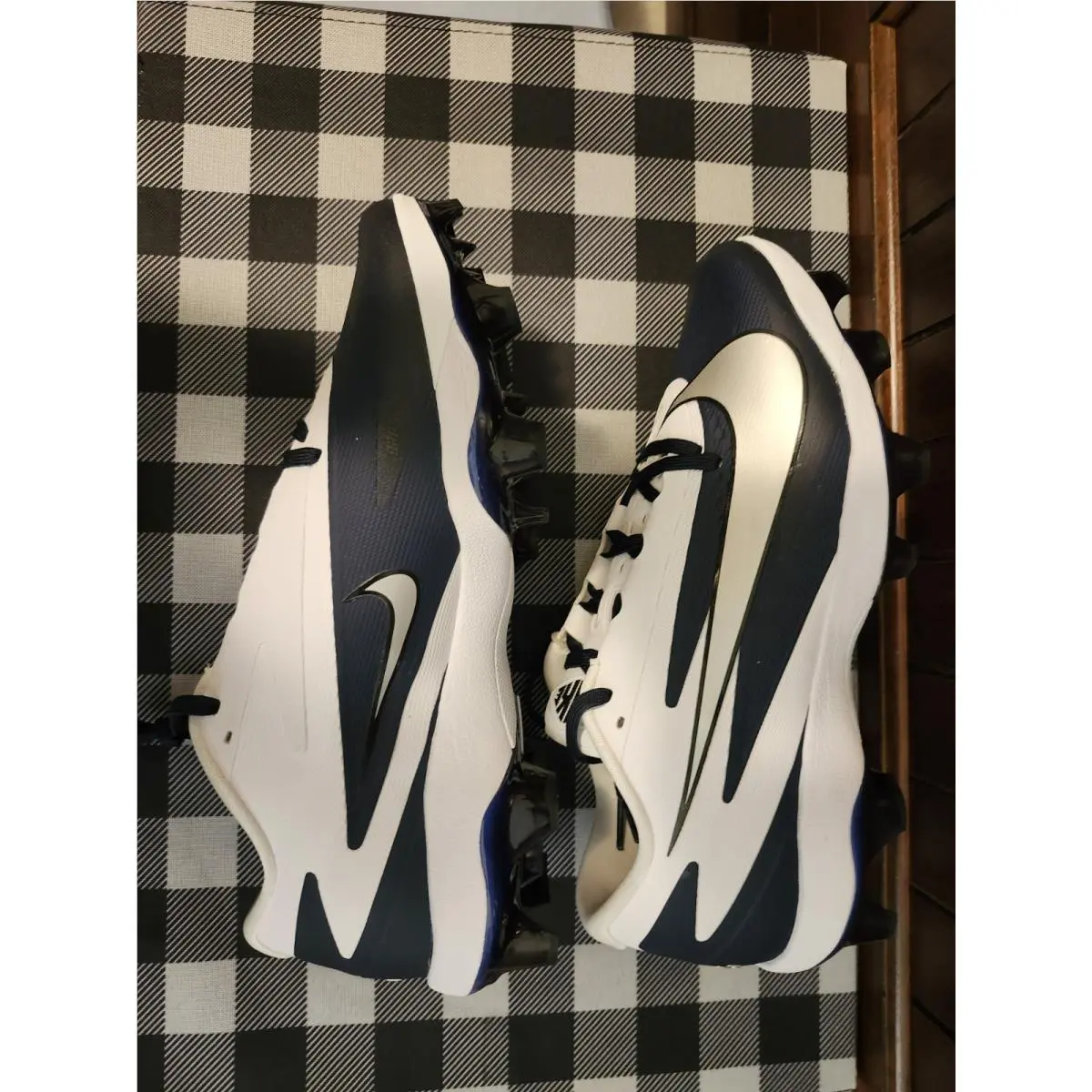 Nike shoes - NIKE DIAMOND CLEATS - DIAMOND CLEATS - WHITE, NAVY BLUE (UPC: 00198728393525) 13