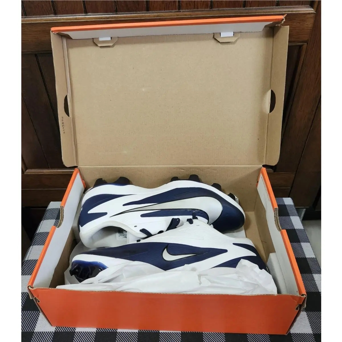 Nike shoes - NIKE DIAMOND CLEATS - DIAMOND CLEATS - WHITE, NAVY BLUE (UPC: 00198728393525) 16