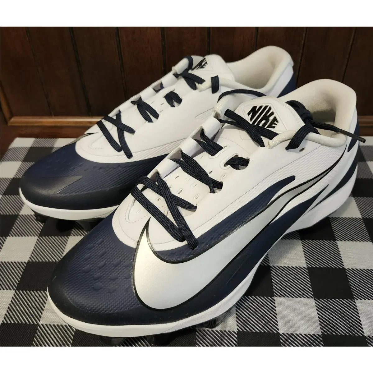 Nike shoes - NIKE DIAMOND CLEATS - DIAMOND CLEATS - WHITE, NAVY BLUE (UPC: 00198728393525) 0