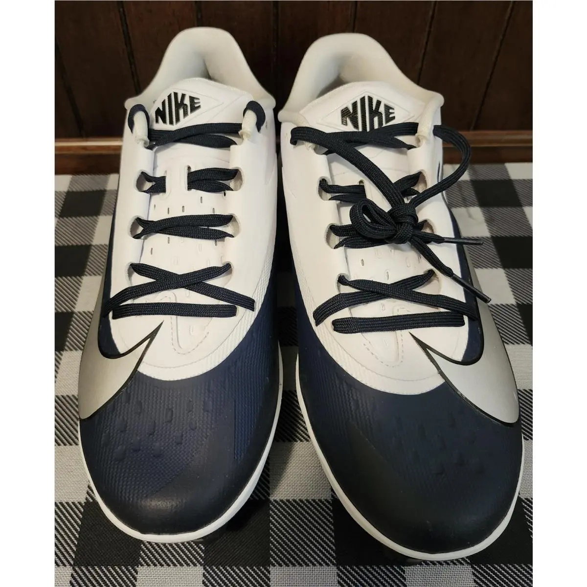 Nike shoes - NIKE DIAMOND CLEATS - DIAMOND CLEATS - WHITE, NAVY BLUE (UPC: 00198728393525) 3