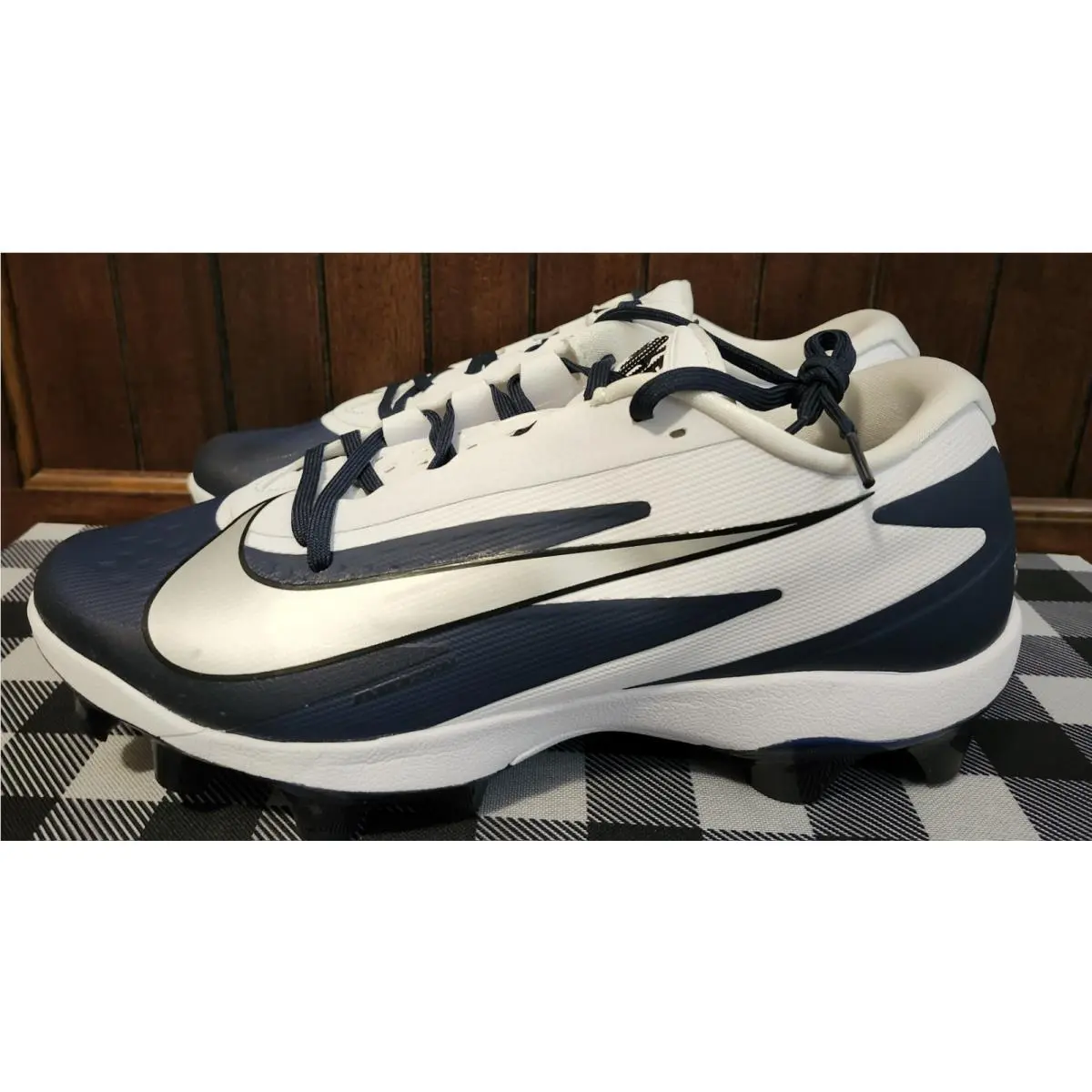 Nike shoes - NIKE DIAMOND CLEATS - DIAMOND CLEATS - WHITE, NAVY BLUE (UPC: 00198728393525) 4