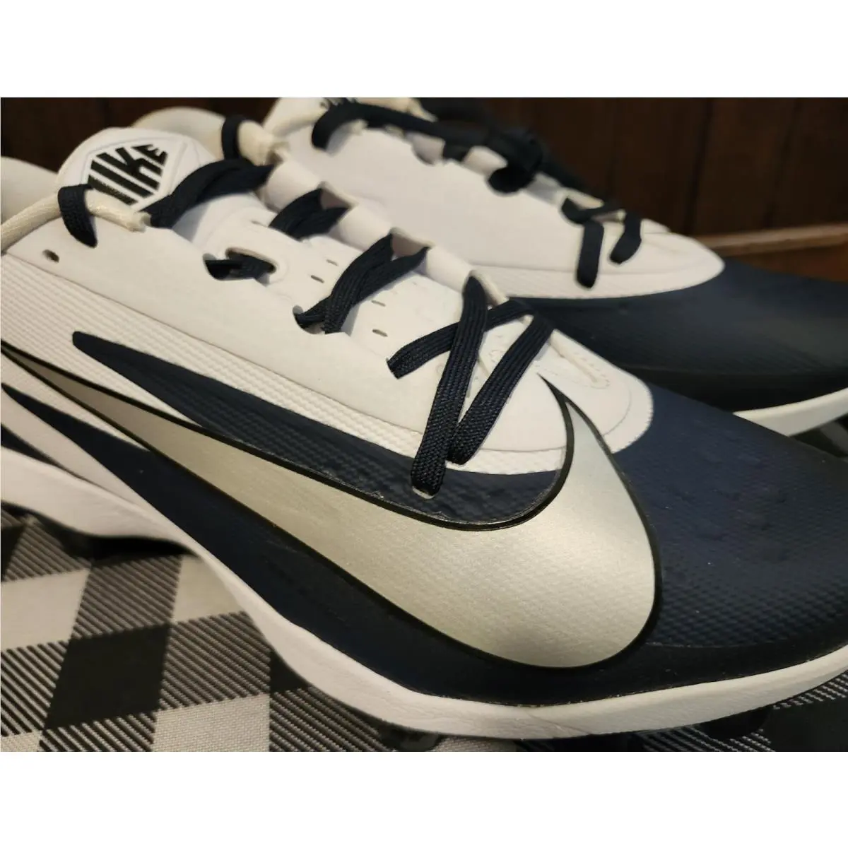 Nike shoes - NIKE DIAMOND CLEATS - DIAMOND CLEATS - WHITE, NAVY BLUE (UPC: 00198728393525) 7