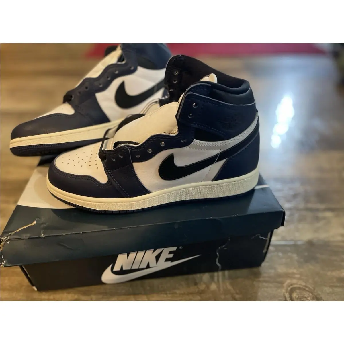 Nike Air Jordan 1 Retro High OG GS Youth 3.5Y FD1437-401 Midnight Navy White