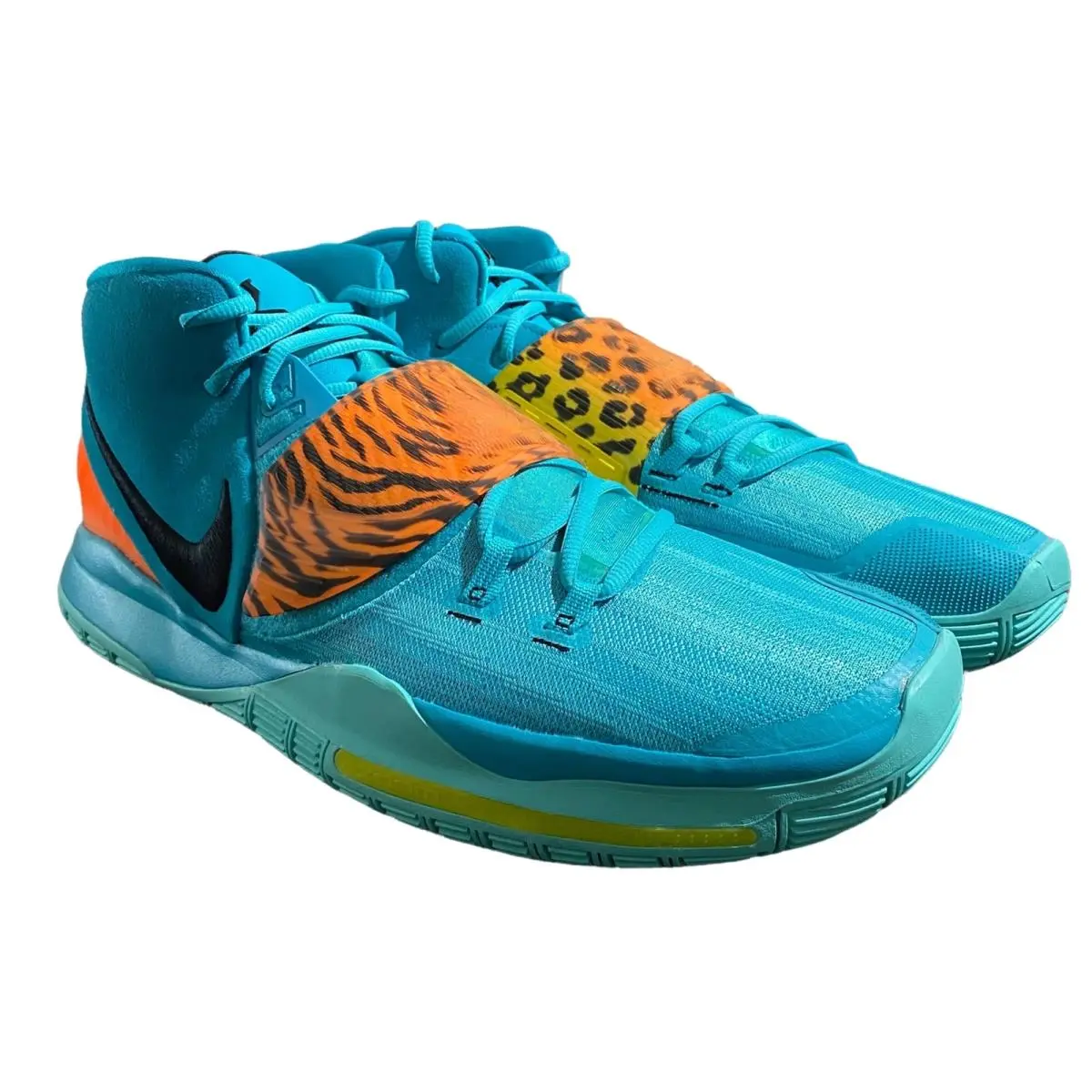 Nike Kyrie 6 Oracle Aqua Black Opti Yellow Basketball Shoes Men`s Size 18