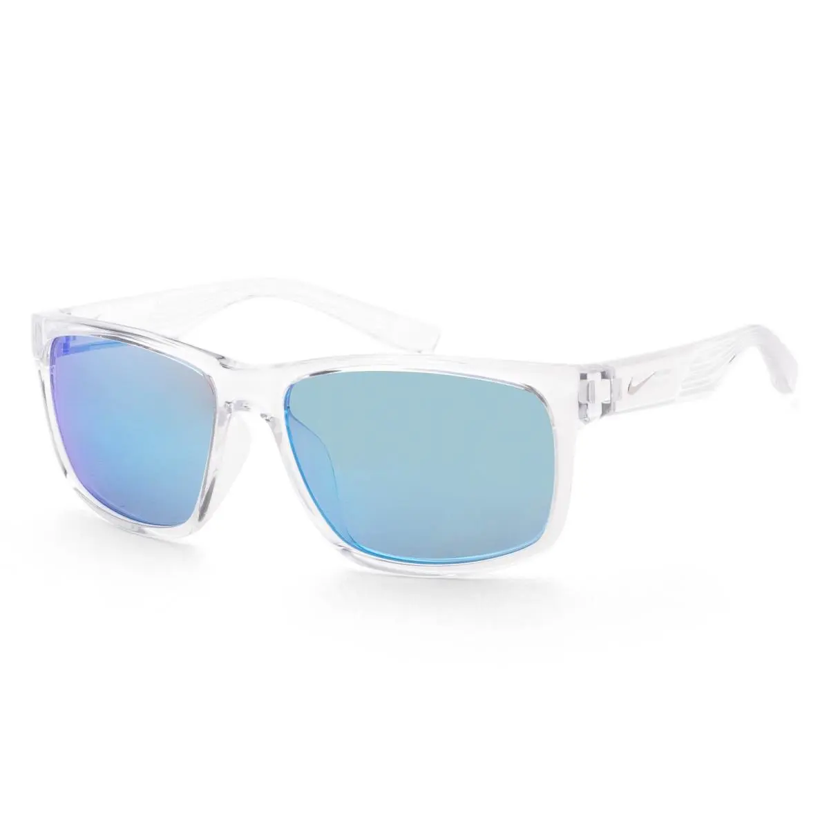 Nike Men`s Cruiser 59mm Crystal Clear Sunglasses EV0834-914-59 - Frame: White, Lens: Blue, Other Frame: Crystal Clear