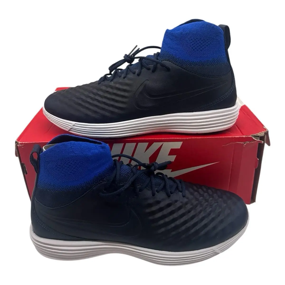 Nike Lunar Magista II FK Shoes Mens Sz 10.5 College Navy Sneakers 852614-400