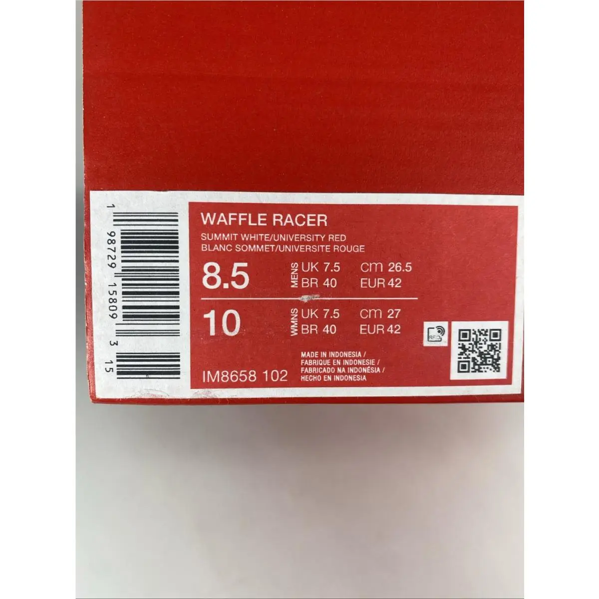 Nike shoes - Nike Waffle Racer - Waffle Racer - IM8658 102 - Summit White/University Red (UPC: 198729158093) 8