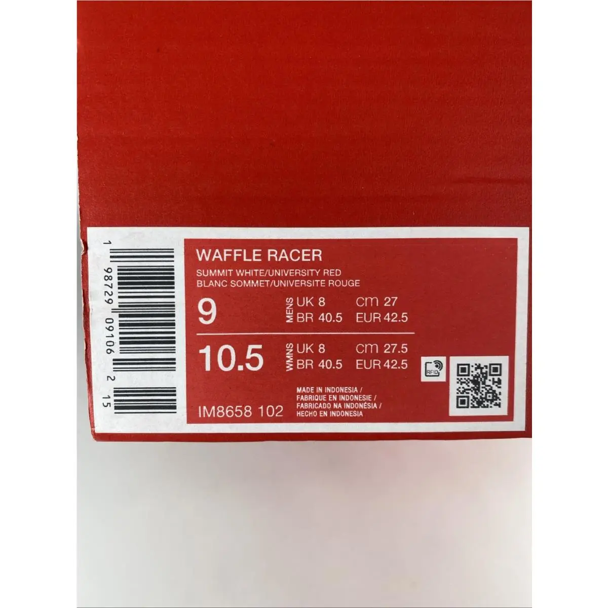 Nike shoes - Nike Waffle Racer - Waffle Racer - IM8658 102 - Summit White/University Red (UPC: 198729091062) 8