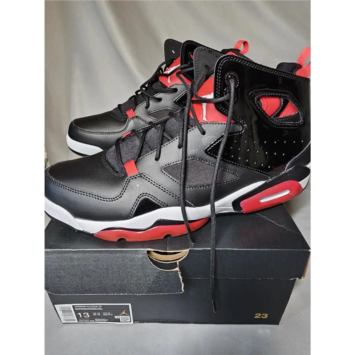 Nike Air Jordan Flight Club 91 Bred Black Red White DC7329-006 Men`s Size 13