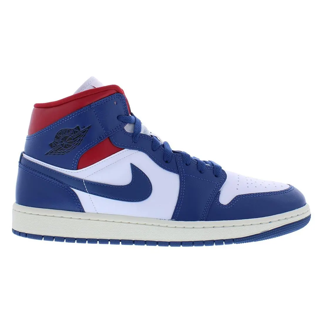 Nike Air Jordan 1 Mid Leather Womens Shoes Size 12 Color: White/french