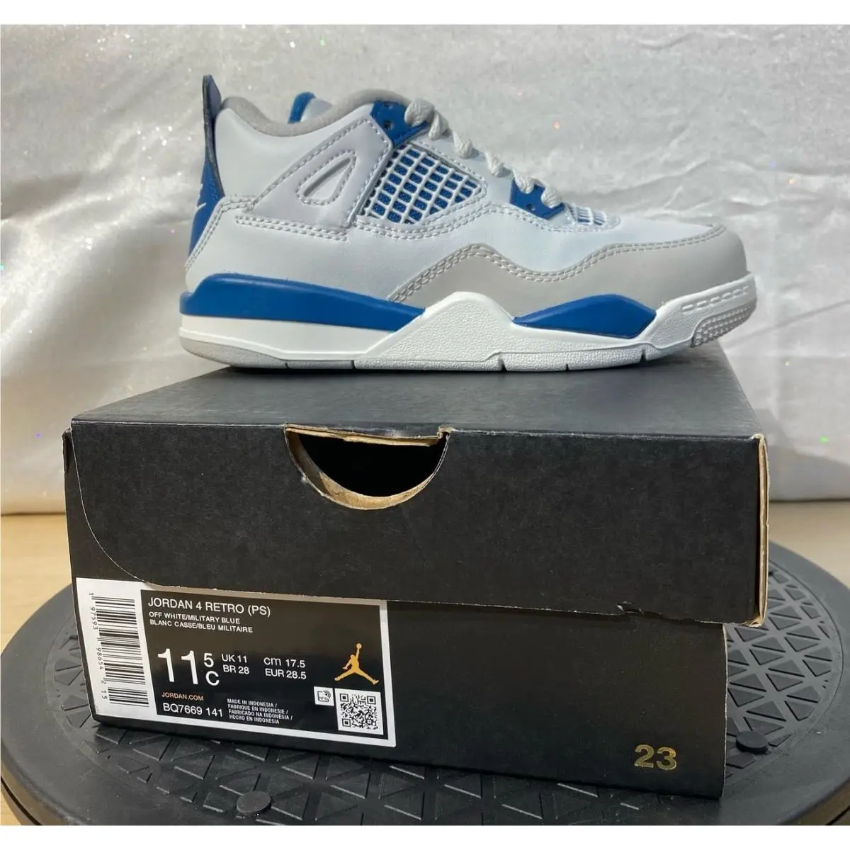 2024 Jordan 4 Retro “military Blue” BQ7669 141 PS Kids US C11.5