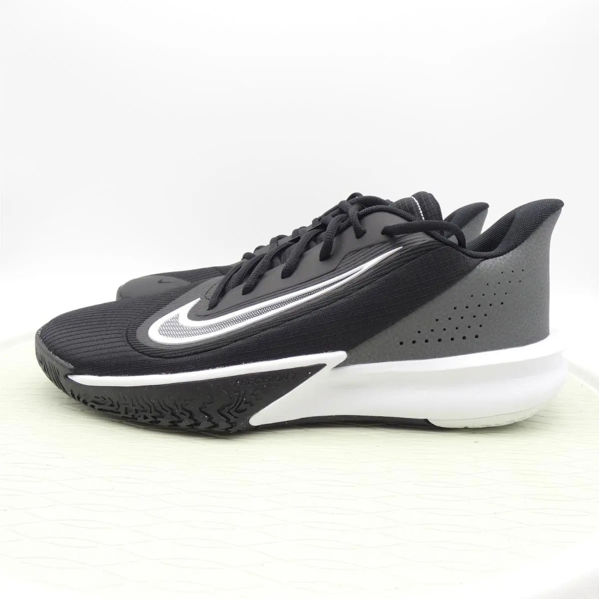 Nike Precision 7 Mens Basketball Shoes Black White Smoke Grey FN4322-005 Size 12