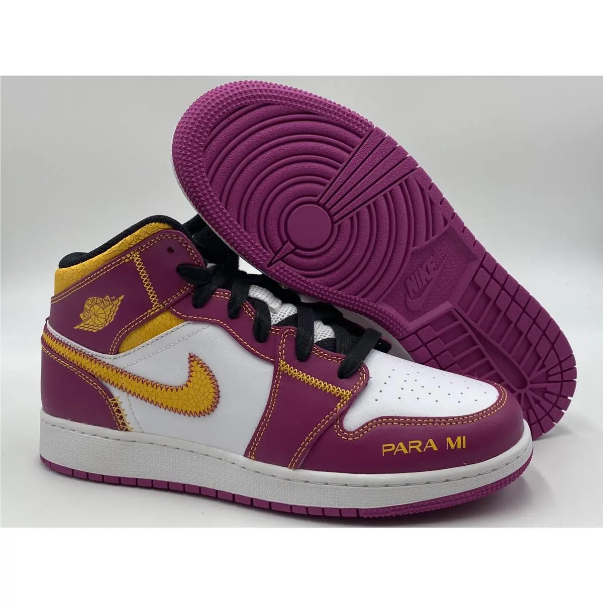 Nike Air Jordan 1 Mid Dod GS White/university Gold DC0500 100 US SZ 7Y
