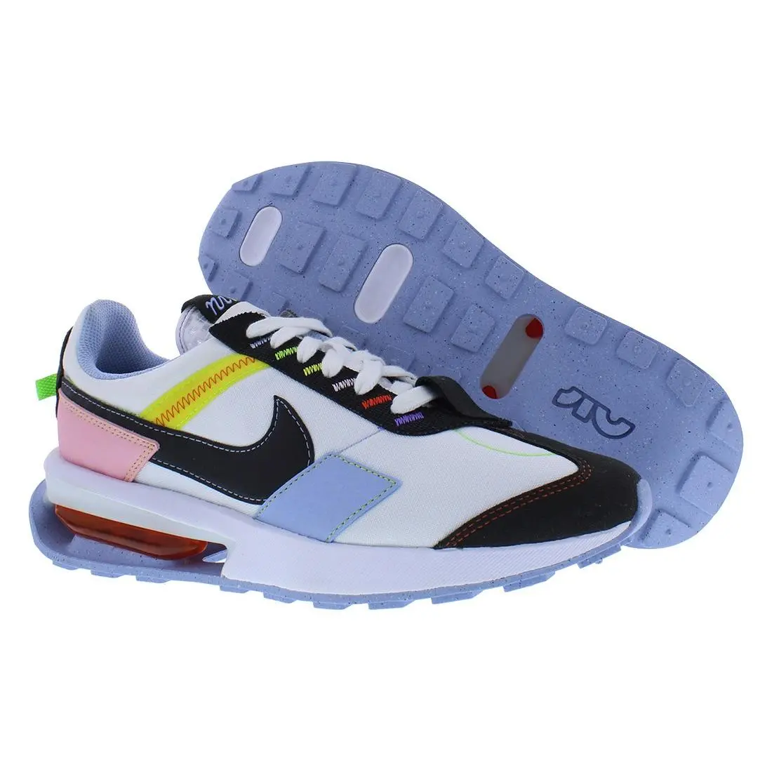 Nike Air Max Pre-day Unisex Shoes Size 8 Color: White/black/cobalt Bliss - White, Main: Multi-Colored