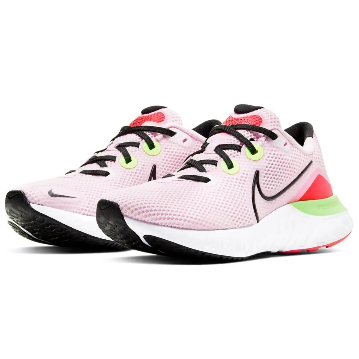 Nike Renew Run Women`s Running Shoe Pink Foam/black Psychic Blue Size 6 B