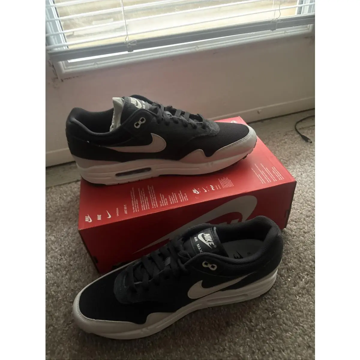 Nike Air Max 1 Essential Off Noir Vast Grey FZ5808-007 Men`s Size 11.5