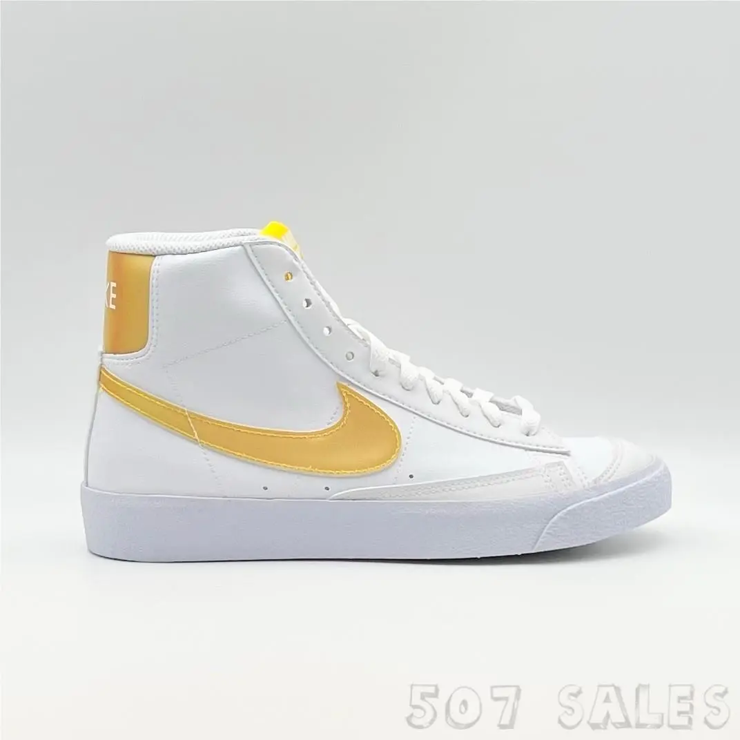 Nike Blazer Mid Next Nature White/vivid Orange-citron Tint FJ4670-100 Size 5.5 Y