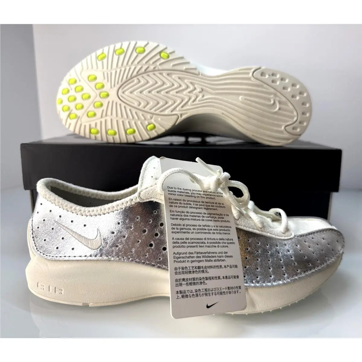 Nike Air Superfly Sneakers Silver White Women’s Size 7 IB5824-100 w/ Box