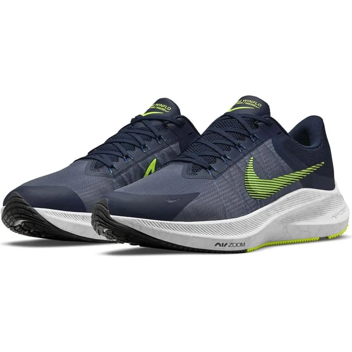 Zoom Winflo 8 Men`s Running Shoes Midnight Navy Volt White Size 9 by Nike