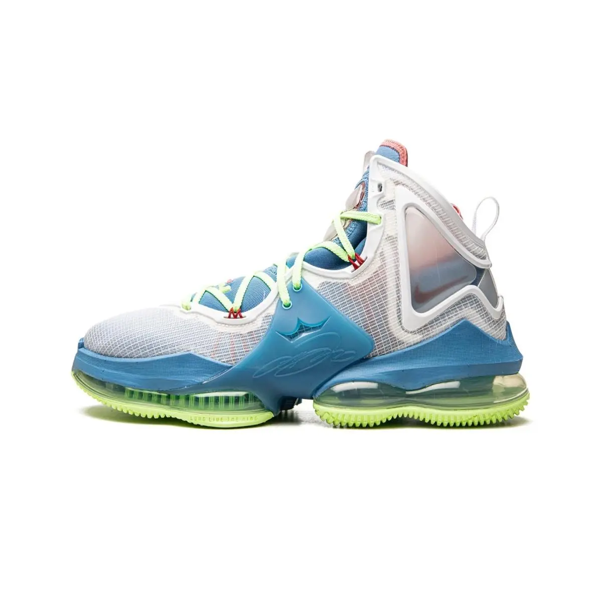 Nike Men`s Lebron 19 Space Jam Basketball Shoes Blue/pomegranate/lime 10.5