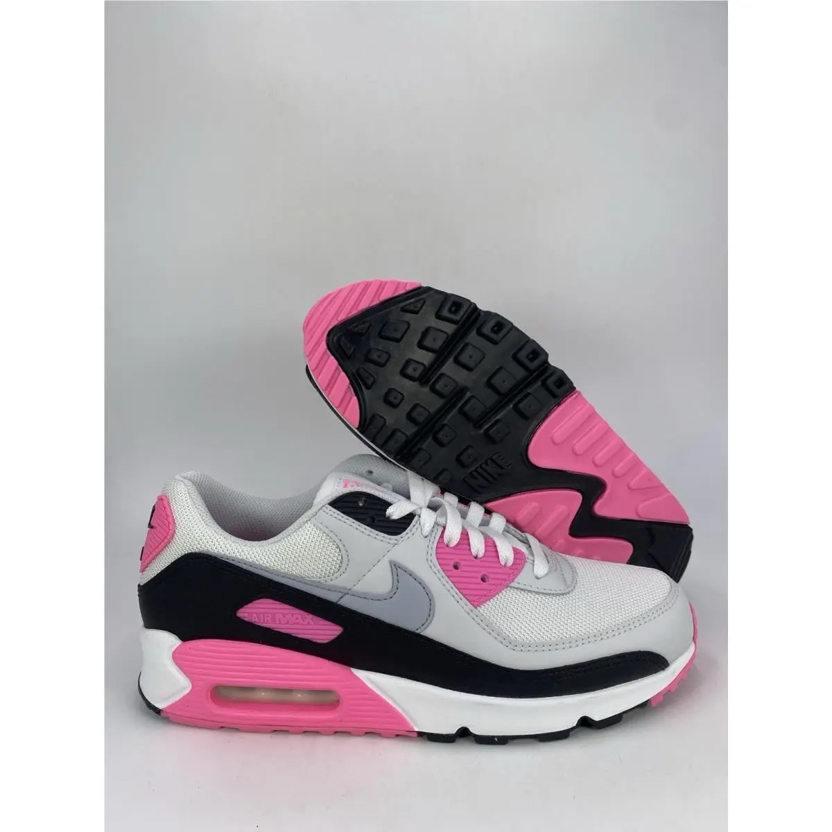 Nike Wmns Air Max 90 White Wolf Grey Pink IM4613 100 Women`s Sz 12/Mens Sz 10.5