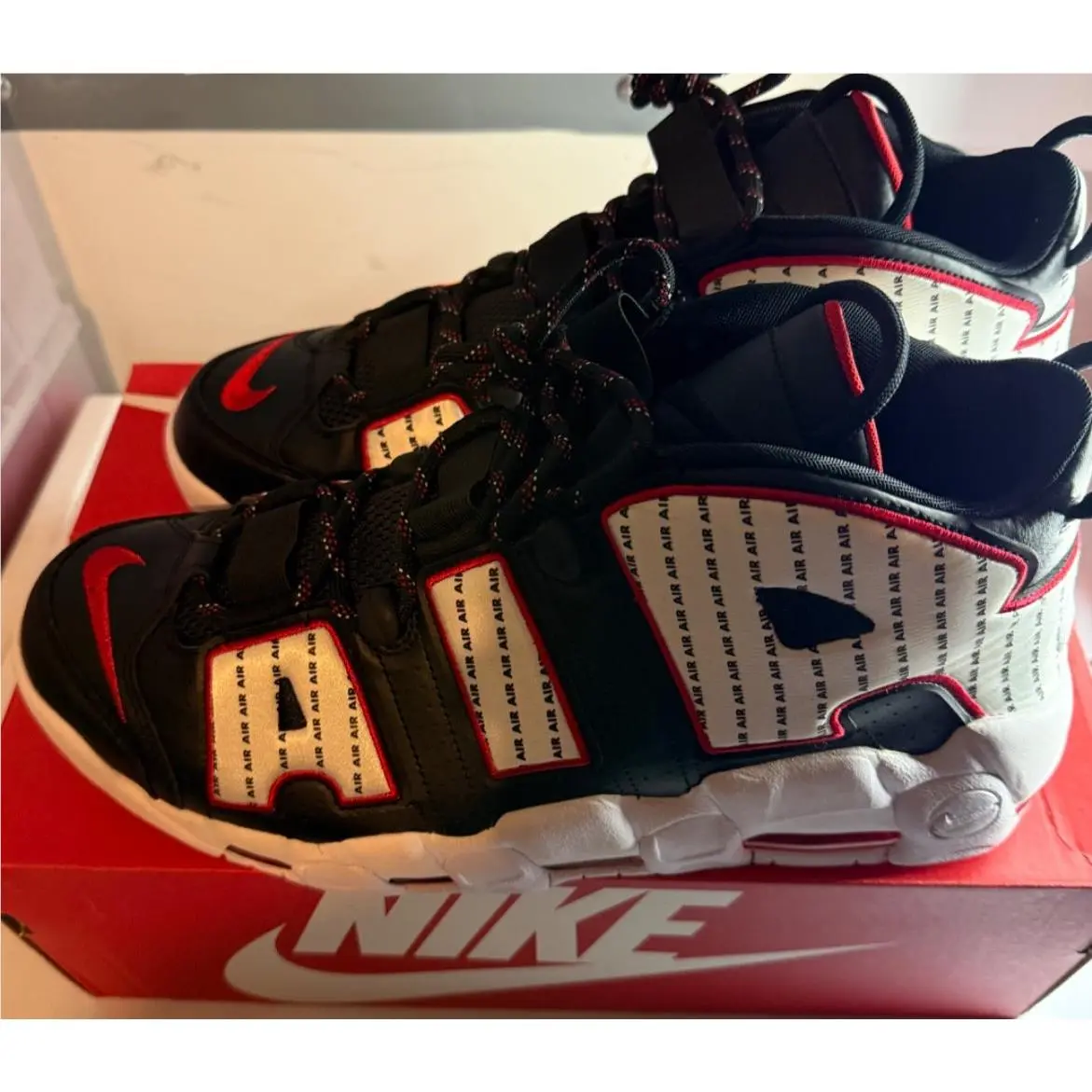 Nike shoes - Nike Air More Uptempo `96 - AV7947 001 - BLACK/WHITE/RED (UPC: 887231931996) 1