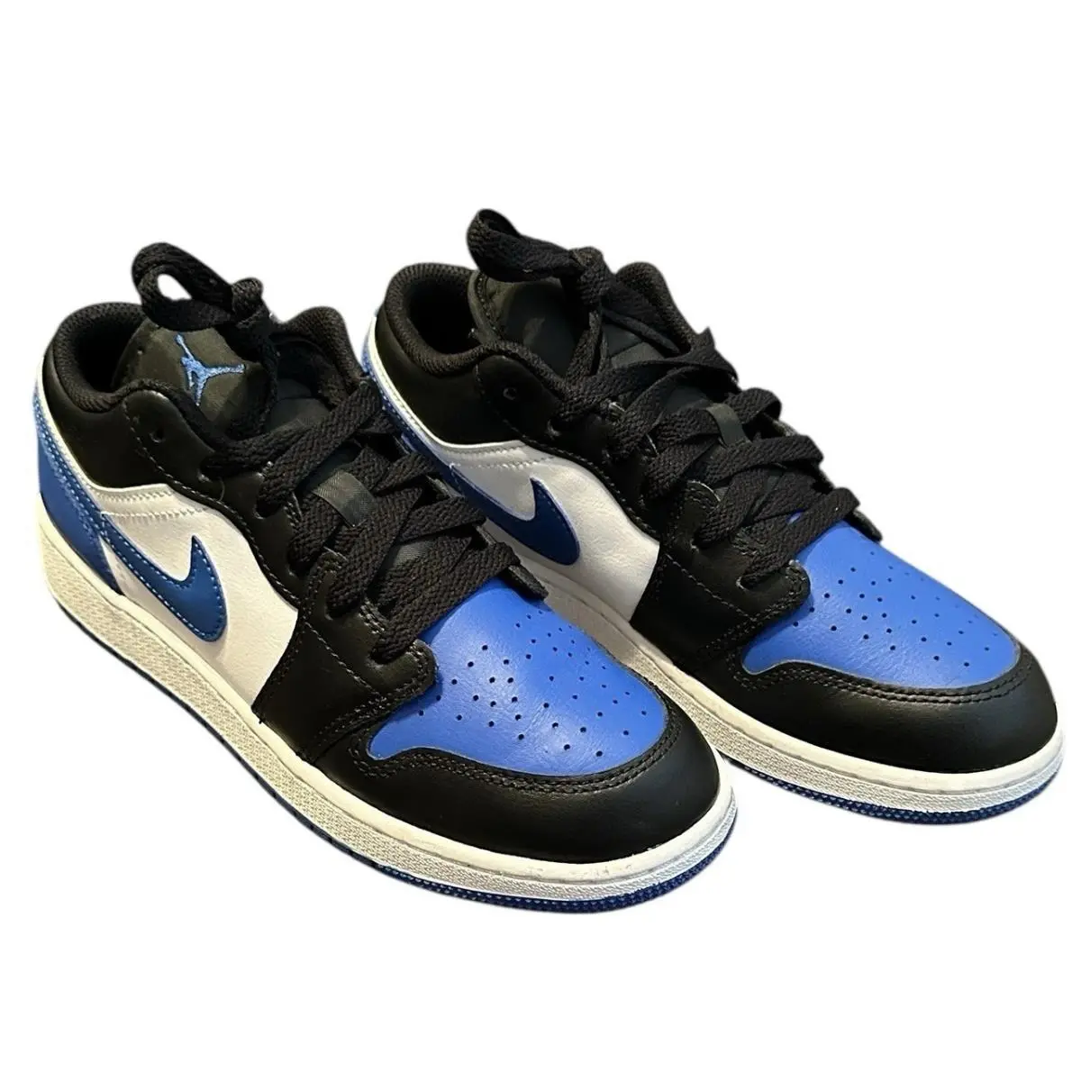 Nike Air Jordan Boy`s 1 Low GS Alternate Royal White Royal Blue Size 6.5Y