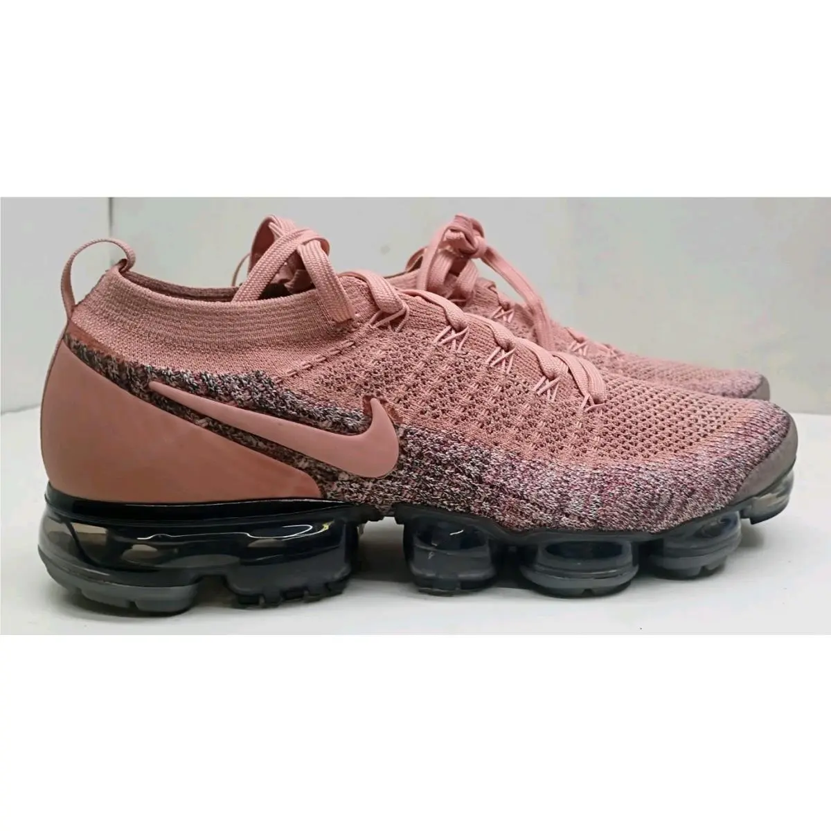 Nike Air Vapormax Flyknit iD Pink Mauve Rose Running Shoes AR4480-996 Men Sz 10