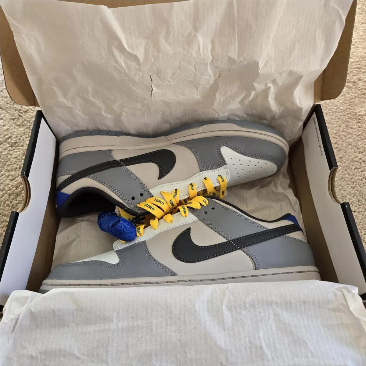Nike shoes - Nike Dunk Low - Dunk Low - DR6187-001 - Cool Grey/Yellow-Blue-Black-Sail 0