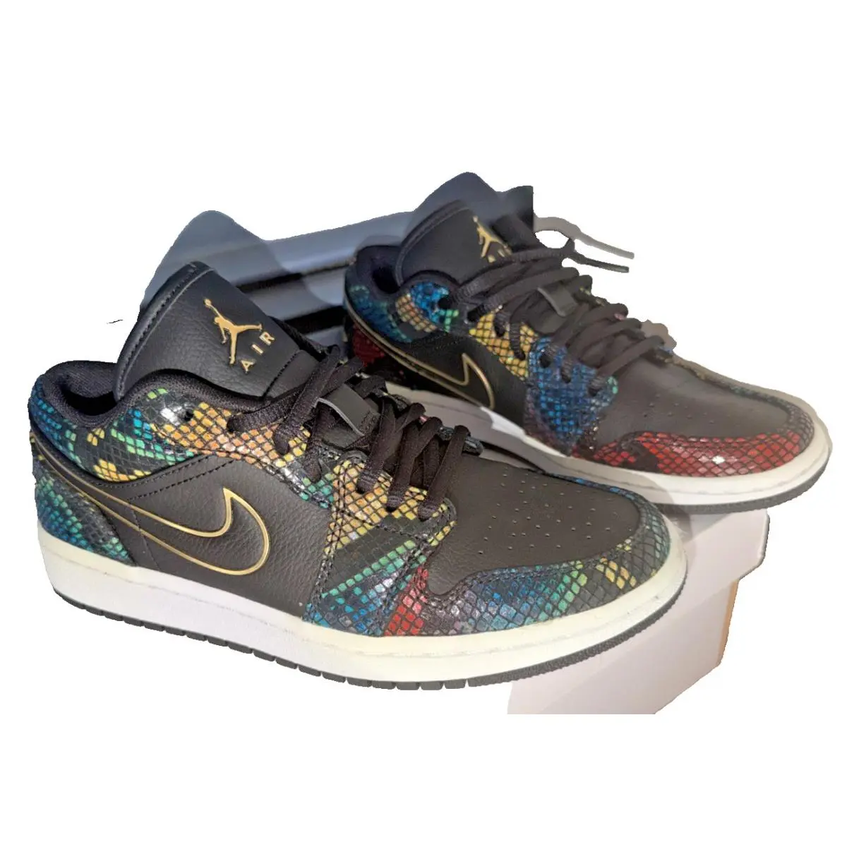 Nike shoes - Air Jordan 1 Low - Air Low - CW5580-001 - Black/Metallic Gold/Multi/White 2