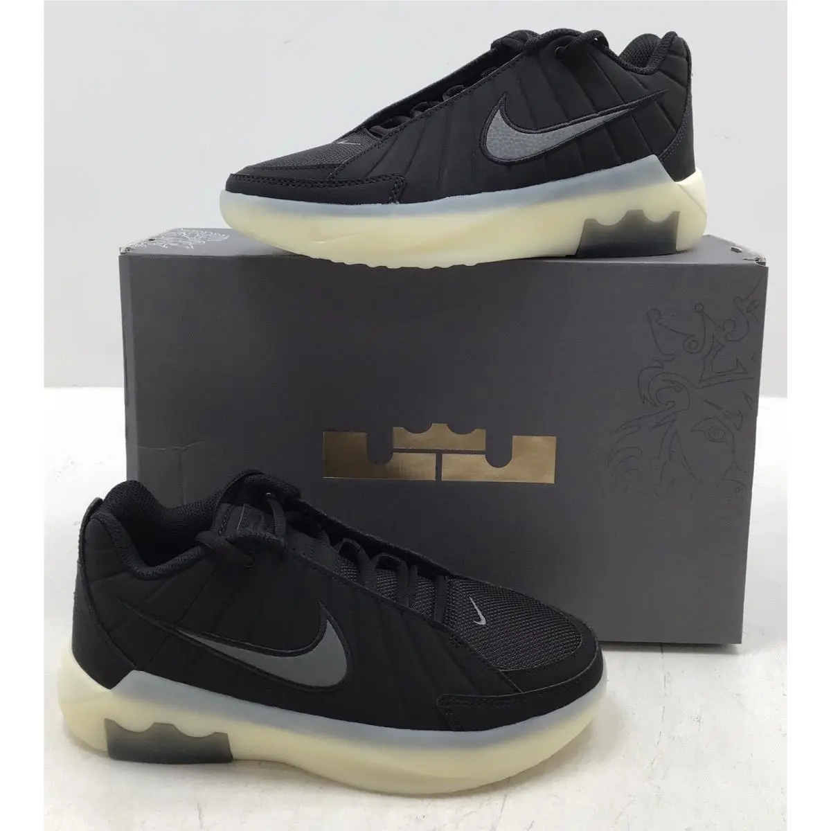 Nike Lebron Witness IX GS Sneakers Black Iron Grey Coconut Milk Sneaker US 5Y