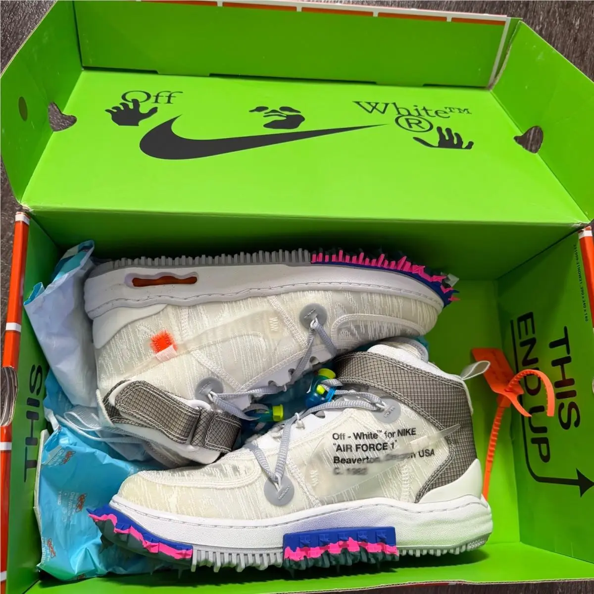 Nike Air Force 1 Mid SP Off-white Mens 8.5 White Shoes Sneaker Spiked Streetwear