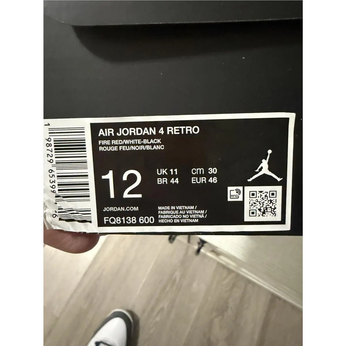 Nike shoes - Air Jordan 4 Retro 2026 - FQ8138-600 - Red, Manufacturer: Fire Red/White/Black/Cement Grey 1
