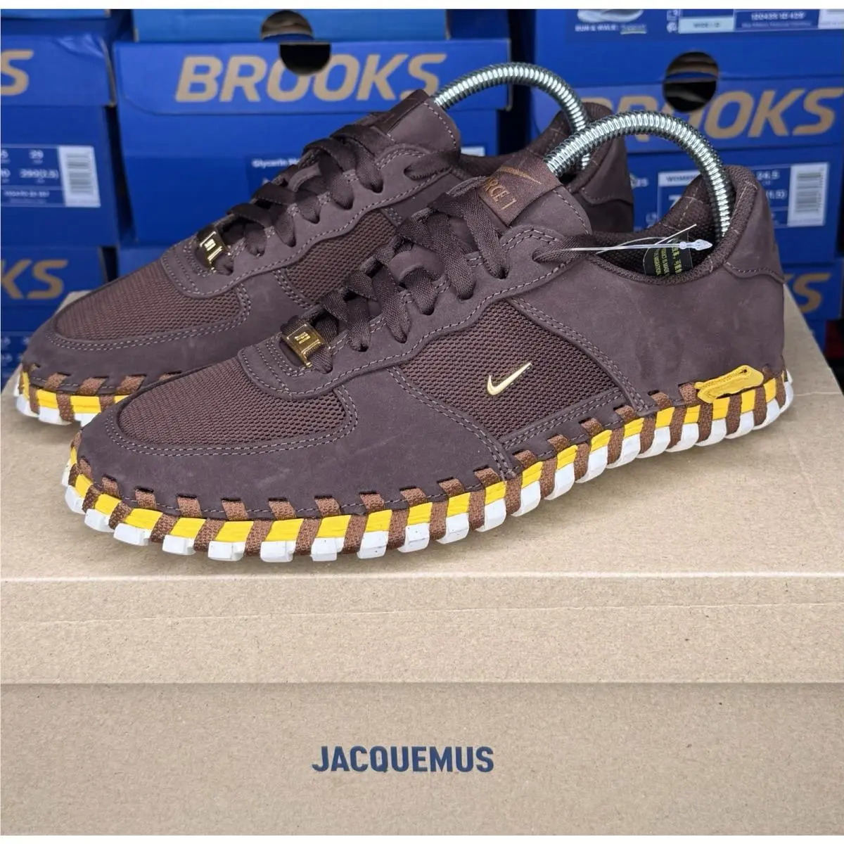 Nike Jacquemus J Force 1 Low LX SP Earth Metallic Gold Shoes Wmns 8 130
