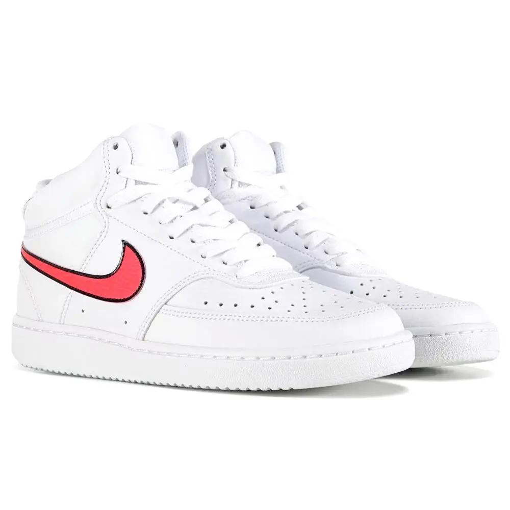Nike Women`s Court Vision Mid Sneaker Shoes US 8.5 M EU40 UK6 White Crimson